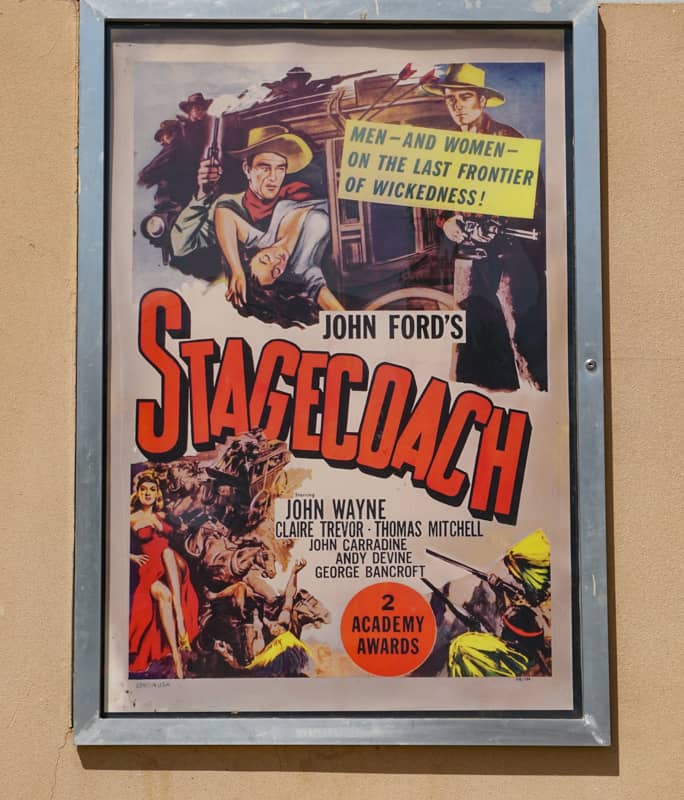Stagecoach film poster at the Museum of Western Film History in Lone Pine, CA