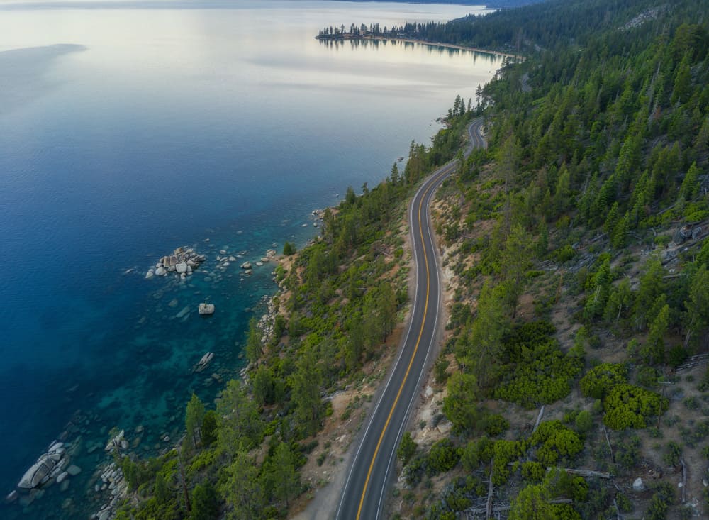 The drive around Lake Tahoe in California and Nevada