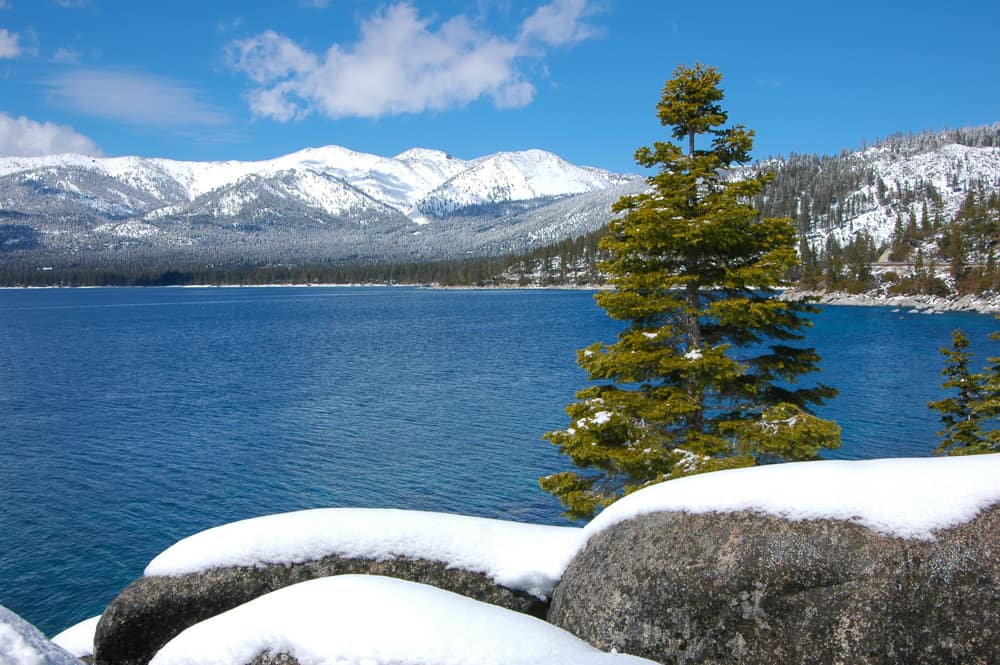Snow at Lake Tahoe, Nevada and California
