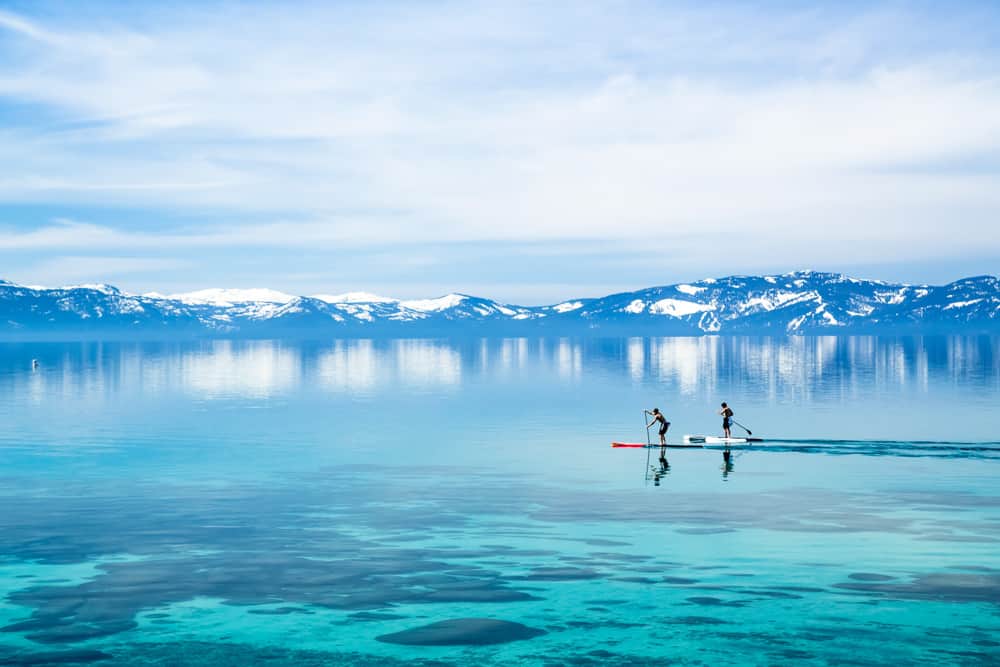 Stand-up paddleboarding at Lake Tahoe