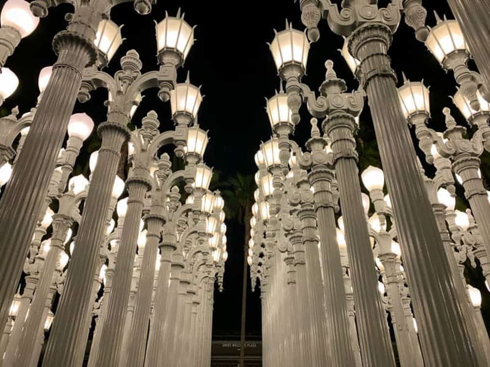 The Urban Light installation at LACMA in Los Angeles, California