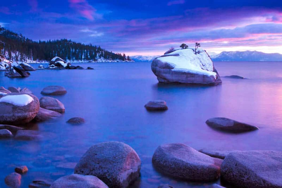 Sunset at Bonsai Rock Lake Tahoe Nevada