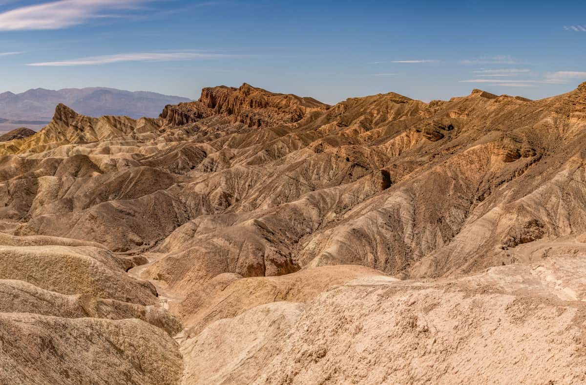 Zabriskie Point is a must-visit on a day trip from Vegas to Death Valley National Park!