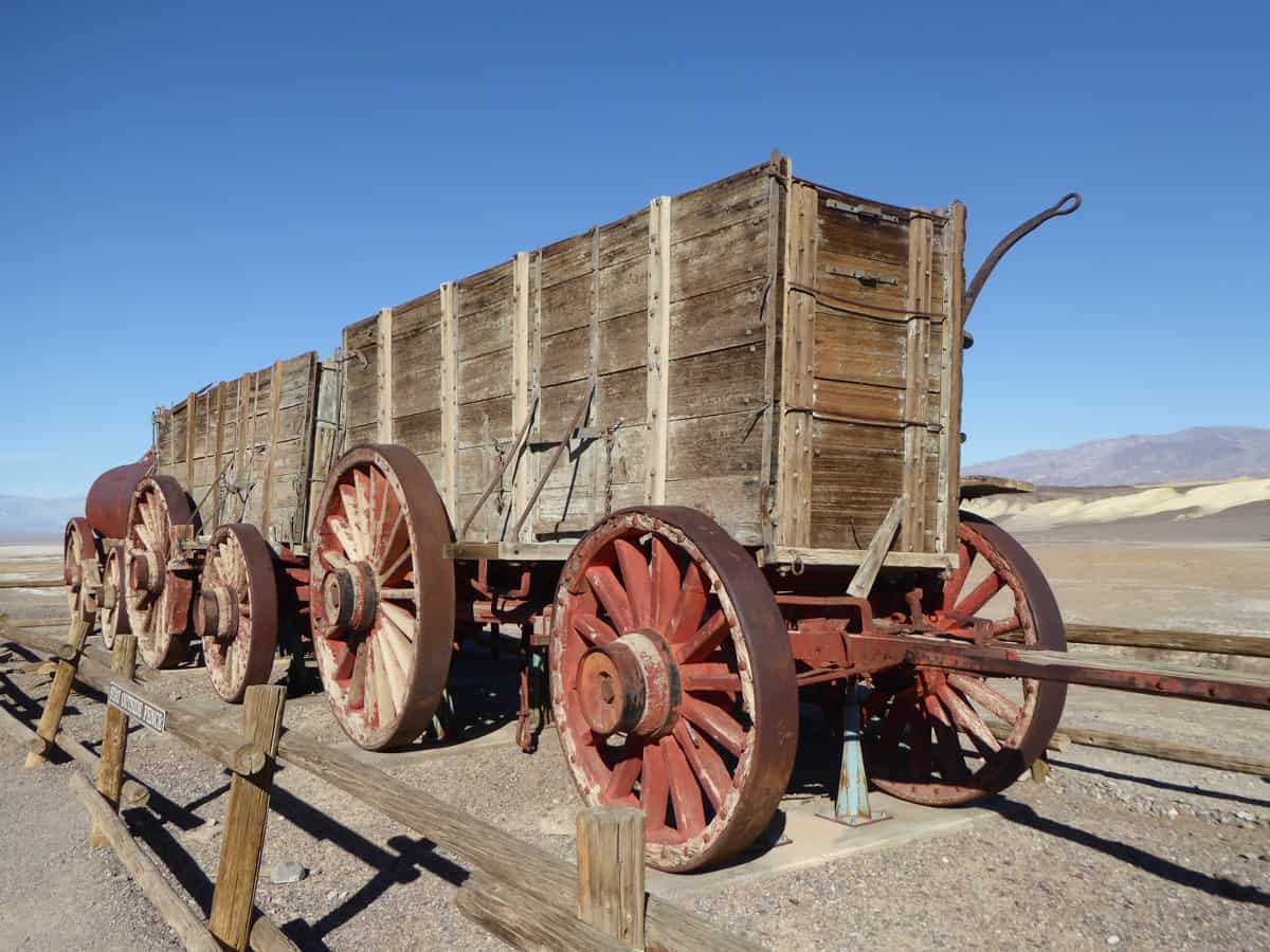 Double wagon at Harmony Borax Works in Death Valley, California