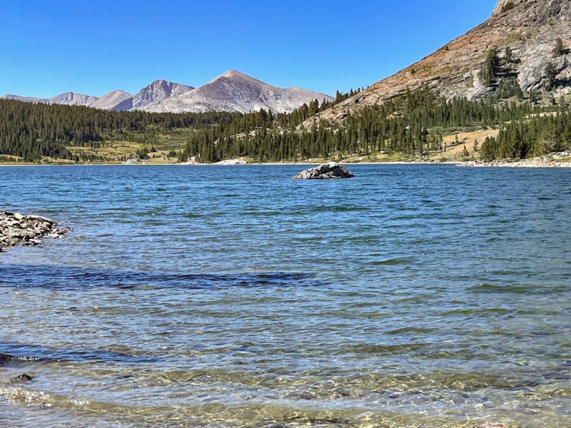 Tioga Lake, California in the summer