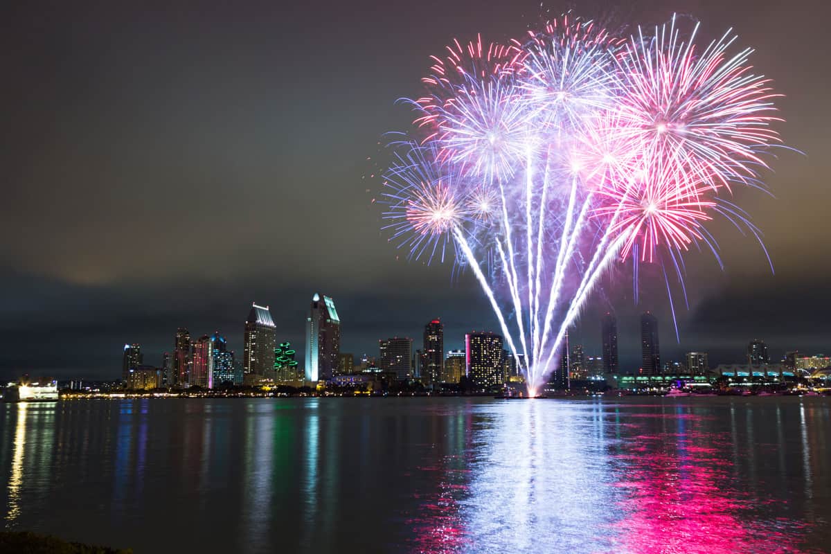 Fourth of July fireworks in San Diego, CA