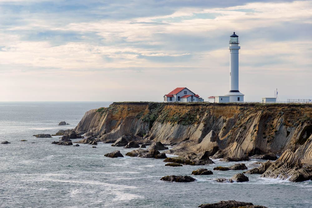 Point Arena Lighthouse south of Mendocino, California